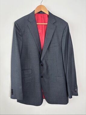 Suitsupply Vitale Barberis Canonico Men’s Blazer  Size 46L Pure Wool Grey